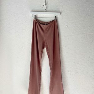 SKIMS Cotton Picot Straight Leg Pants in Umber